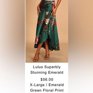 Green Floral Maxi Skirt